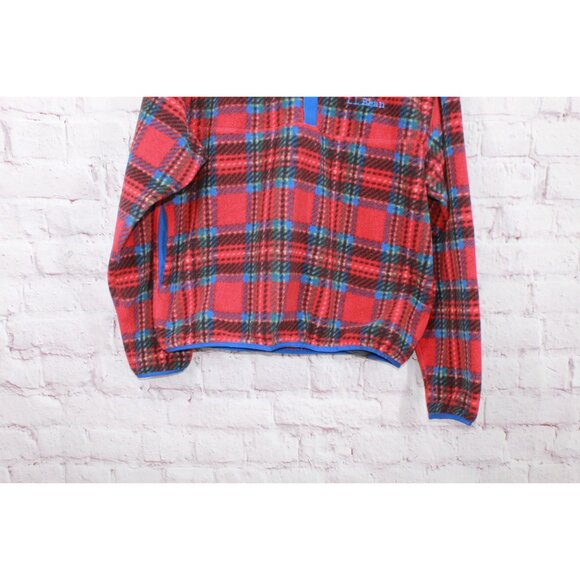 LL Bean Snap T Fleece Sweater Pullover Colorful Print Women's L Men's M - Picture 3 of 10
